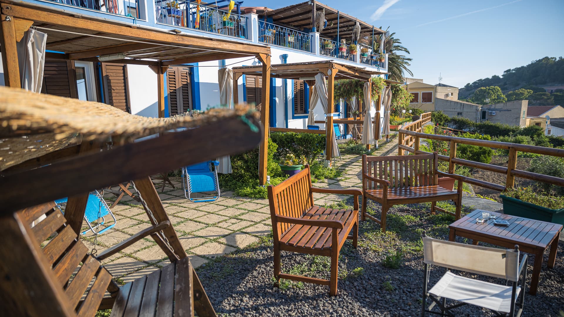 private verandas, relaxation area